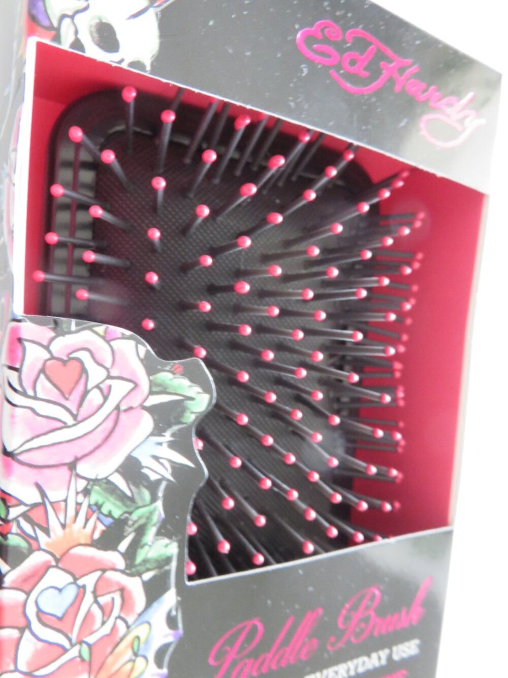 (#132) ED HARDY Paddle W Stickers Hair Brush - Picture 4 of 7